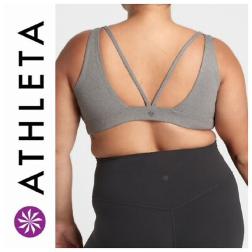 Athleta Exhale Sports Bra D-DD Cup Heather Gray Padded Size 2X